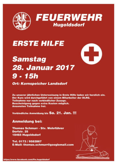 Erste Hilfe Kurs der Feuerwehr Hugoldsdorf im Kornspeicher